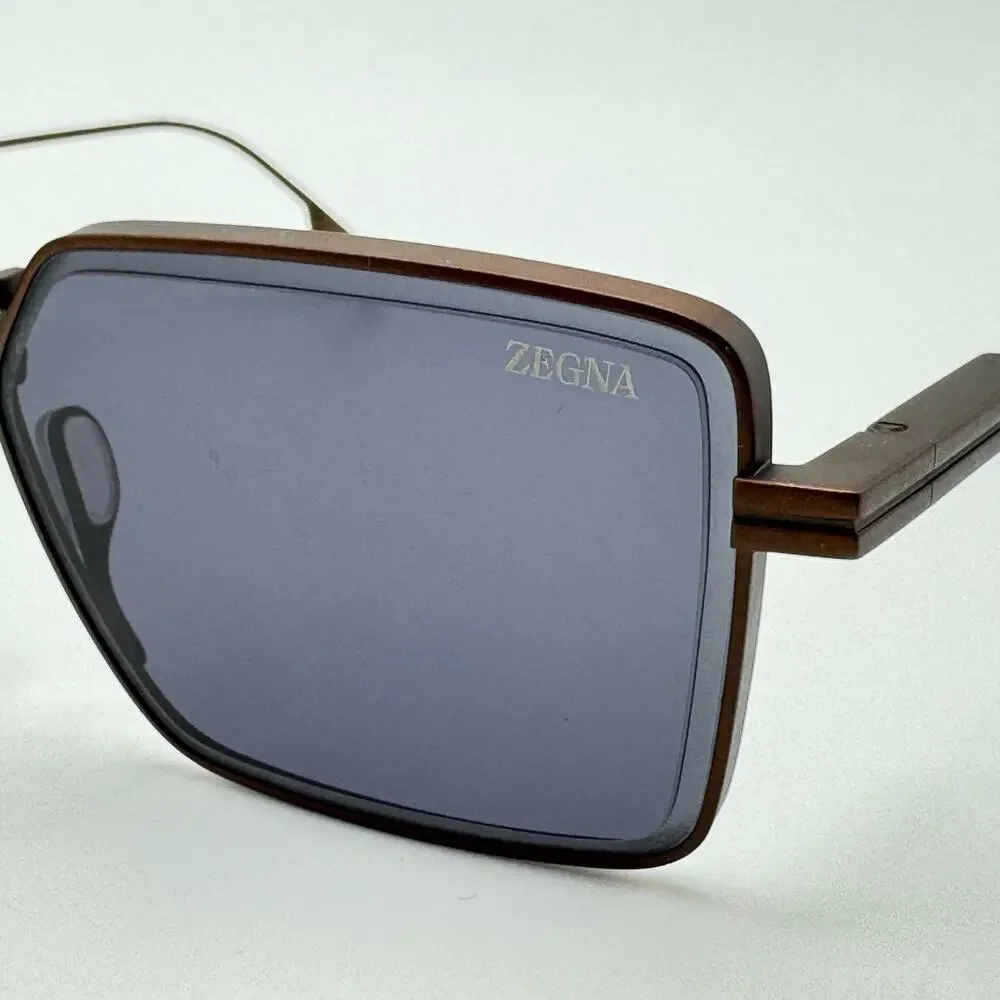 Ermenegildo Zegna Sunglasses EZ0243 38A Dark Bronze Frame Gray Lens 56-16-145